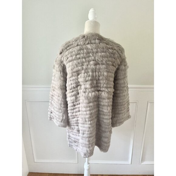 DolceCabo Luxurious Fur Coat Rabbit Tan S - Picture 3 of 5